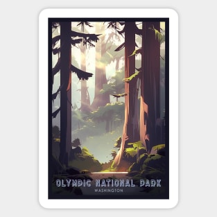 Olympic National Park Travel Poster Sticker